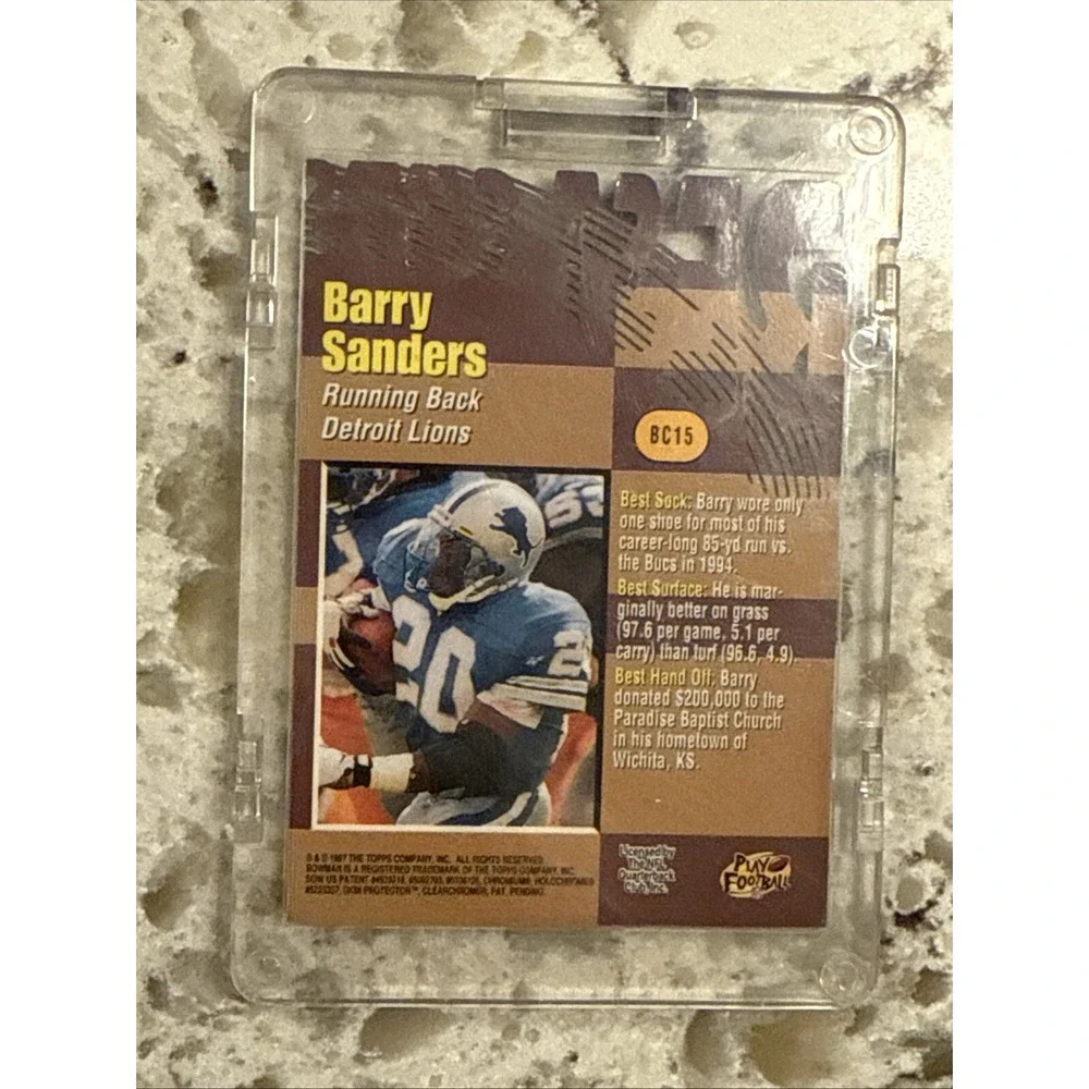 BARRY SANDERS 1997 BOWMAN'S BEST CUTS #BC15 CHROME INSERT PSA 9 LIONS NFL HOF